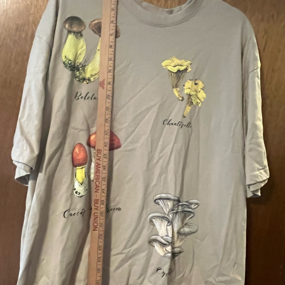 Mens Size XL Mushroom Tshirt Premium Heavy Cotton Boxy Fit Print Tee - Picture 7 of 10